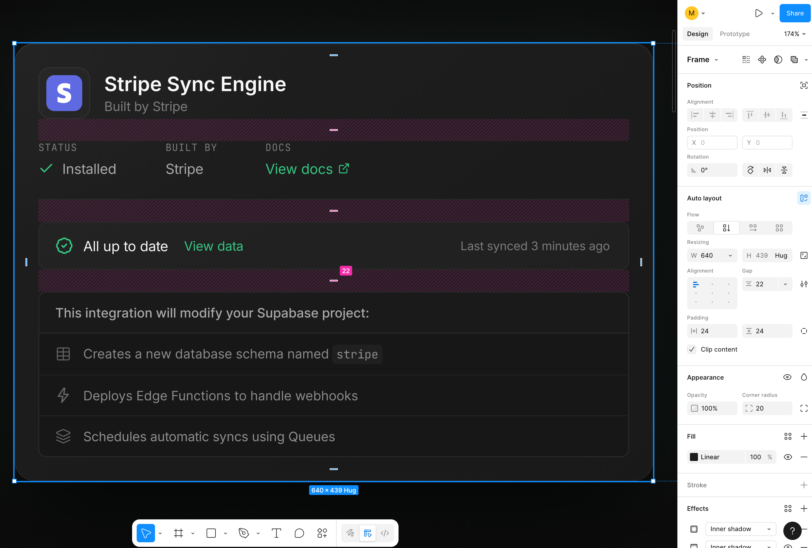 PersonaBox export pasted into Figma showing Auto Layout, editable layers, and embedded images