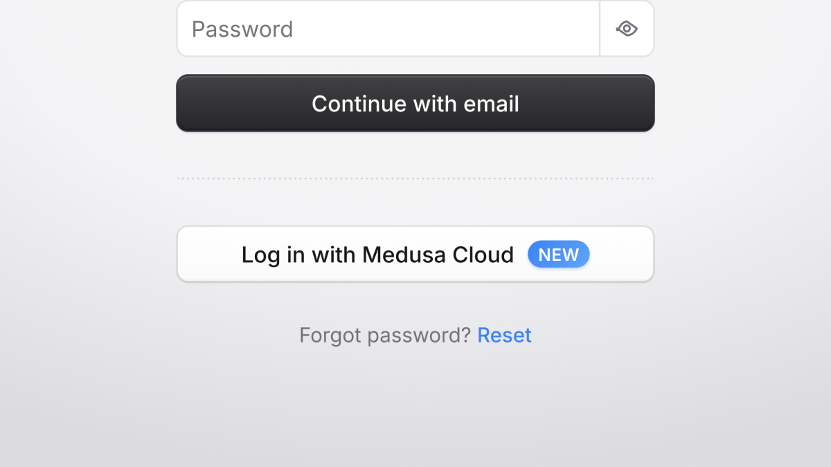 Medusa Cloud OAuth login for Admin