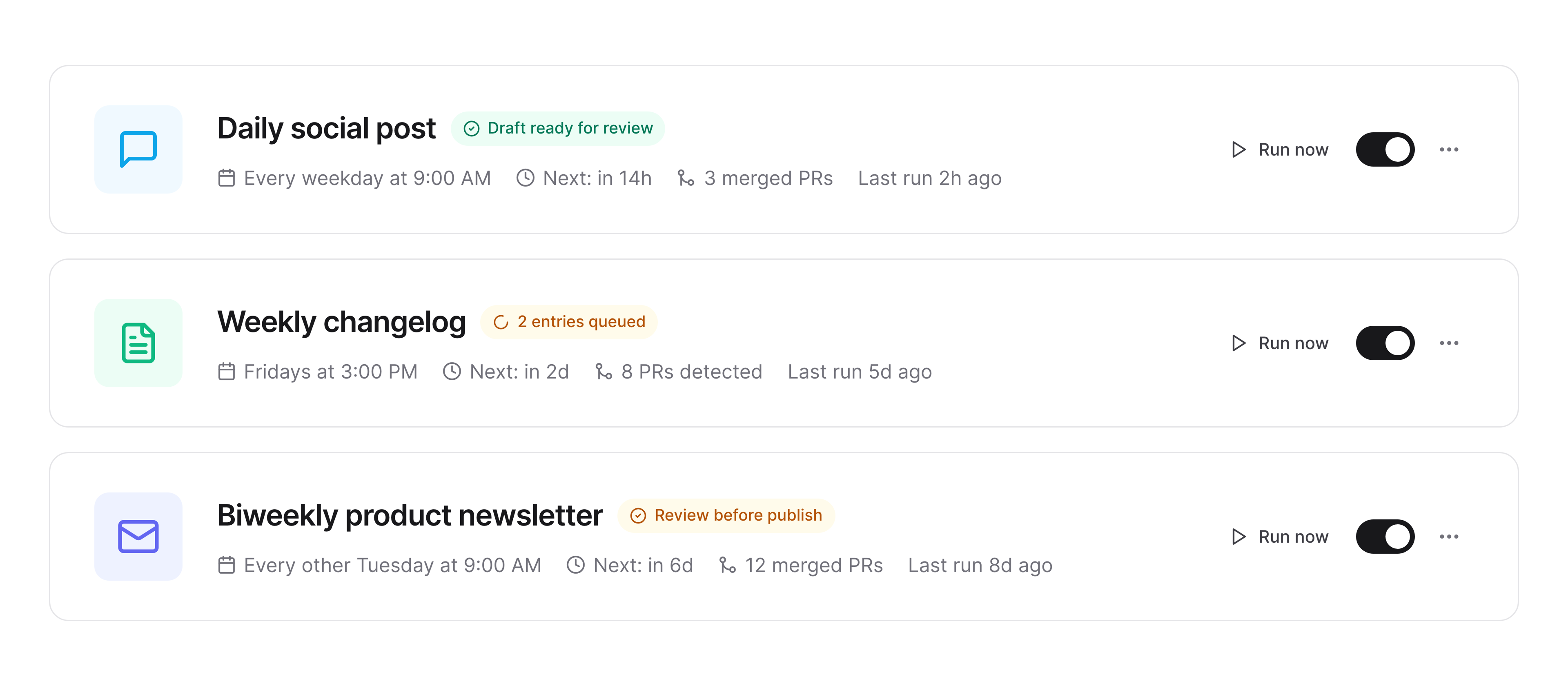 Introducing scheduled automations for product updates