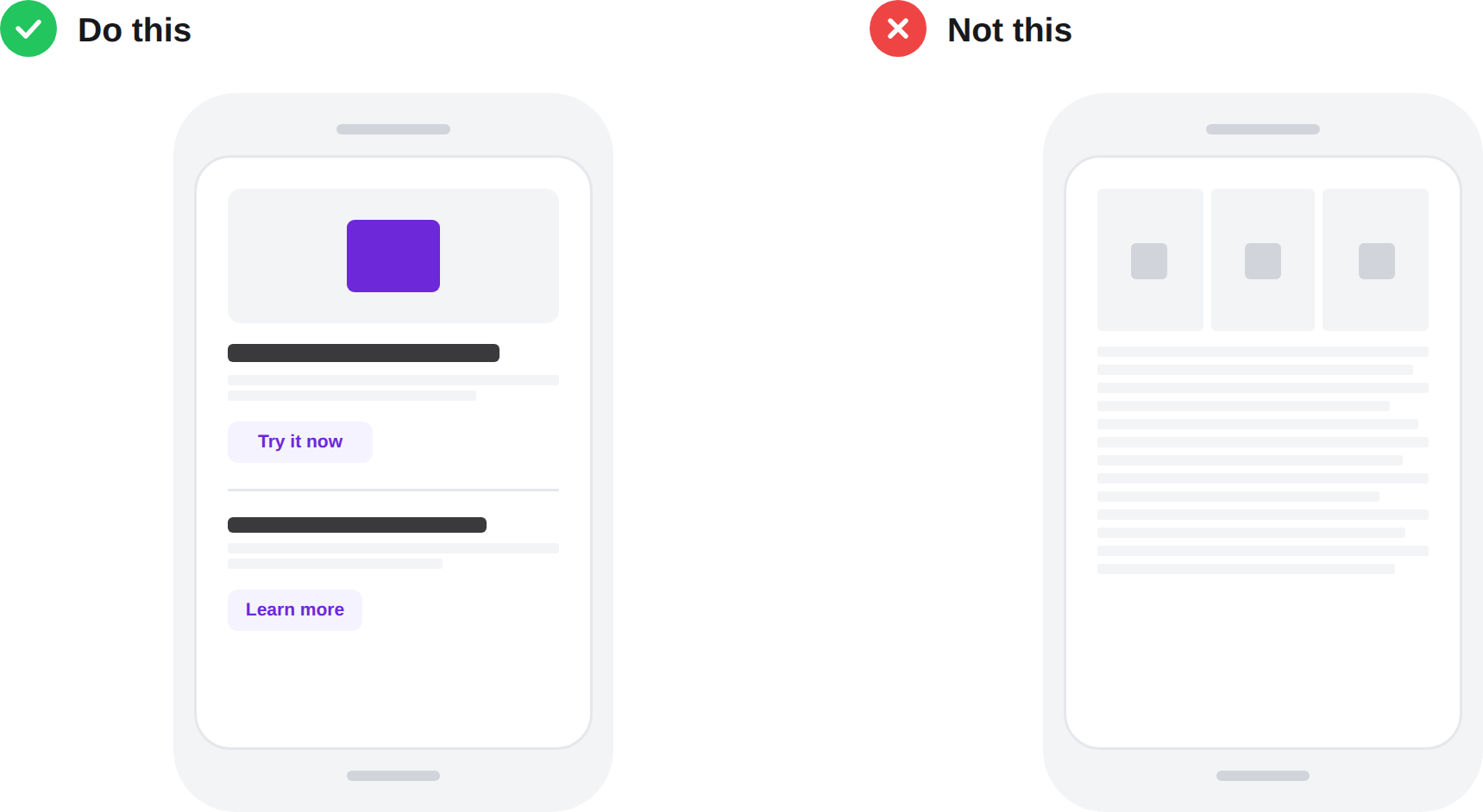 Do this: preview on mobile before hitting send. Not this: assume the desktop layout translates cleanly.